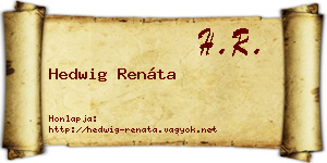 Hedwig Renáta névjegykártya